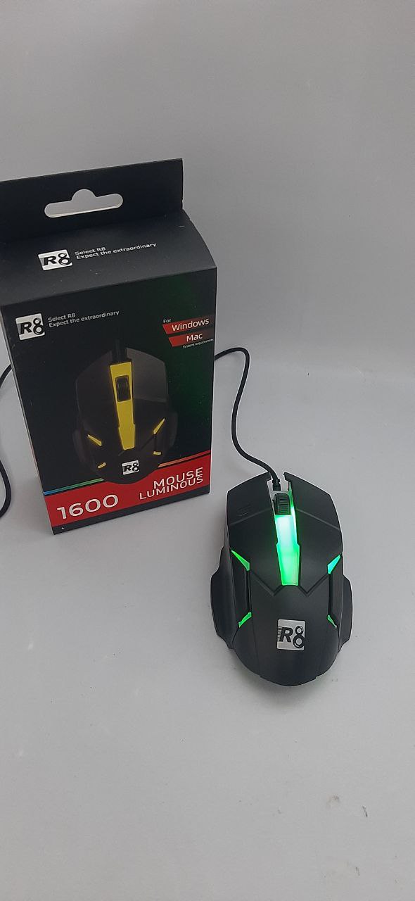 موس 1600       RGB - 
برند:R8


نوع اتصال:سیمی USB


تعداد کلیدها:3 عدد


طول سیم:140 سانتی‌متر


طول عمر دکمه‌ها:5000000 بار


دقت DPI:1200


نورپردازی داخلی:دارای نور RGB
